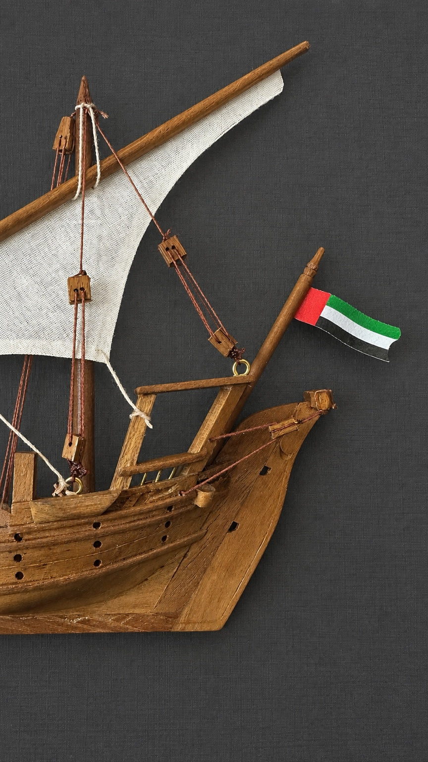 تفاصيل مقدمة نموذج البوم الخشبي وعلم الإمارات